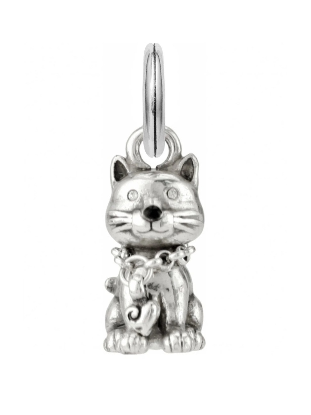 Brighton Cat Charm with Collar Silver Plated Bracelet or Necklace Charm